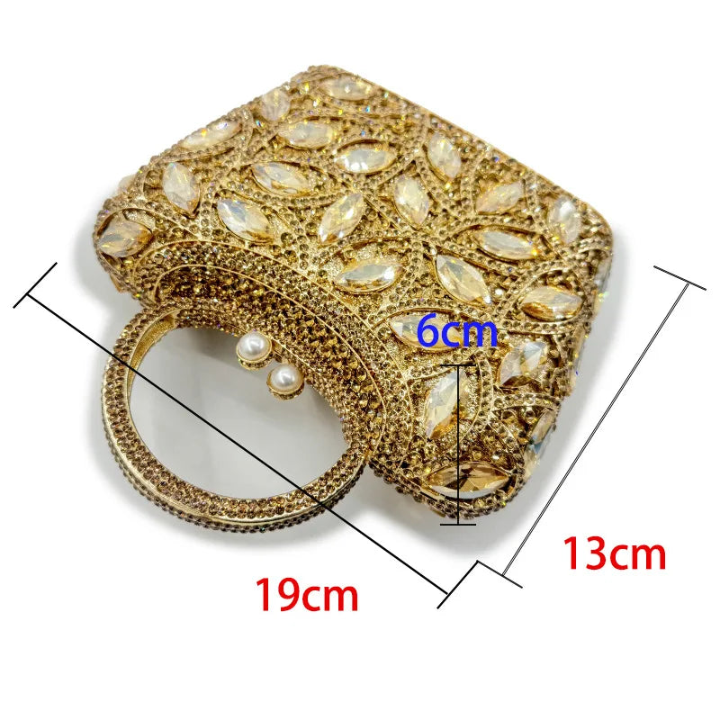 Luxury Bridal Wedding Dress Purses Women Crystal Handbags Rhinestone Party Prom Evening Clutches Minaudiere Clutch Bag