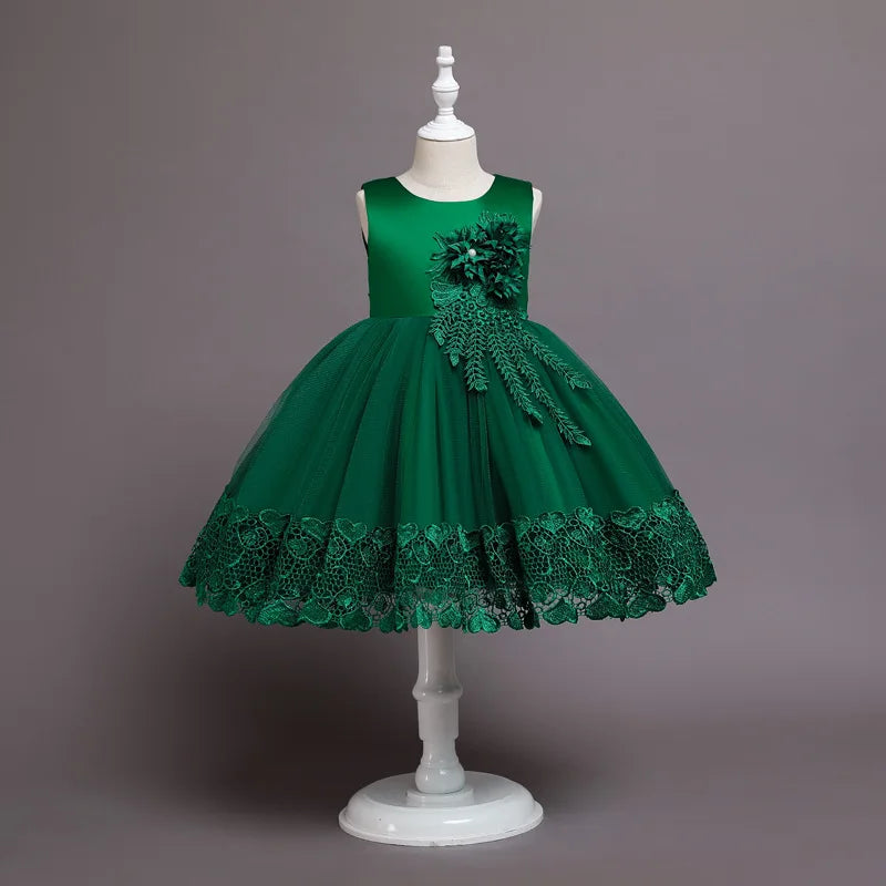 Lace Appliqué Summer Flower Girl Dress