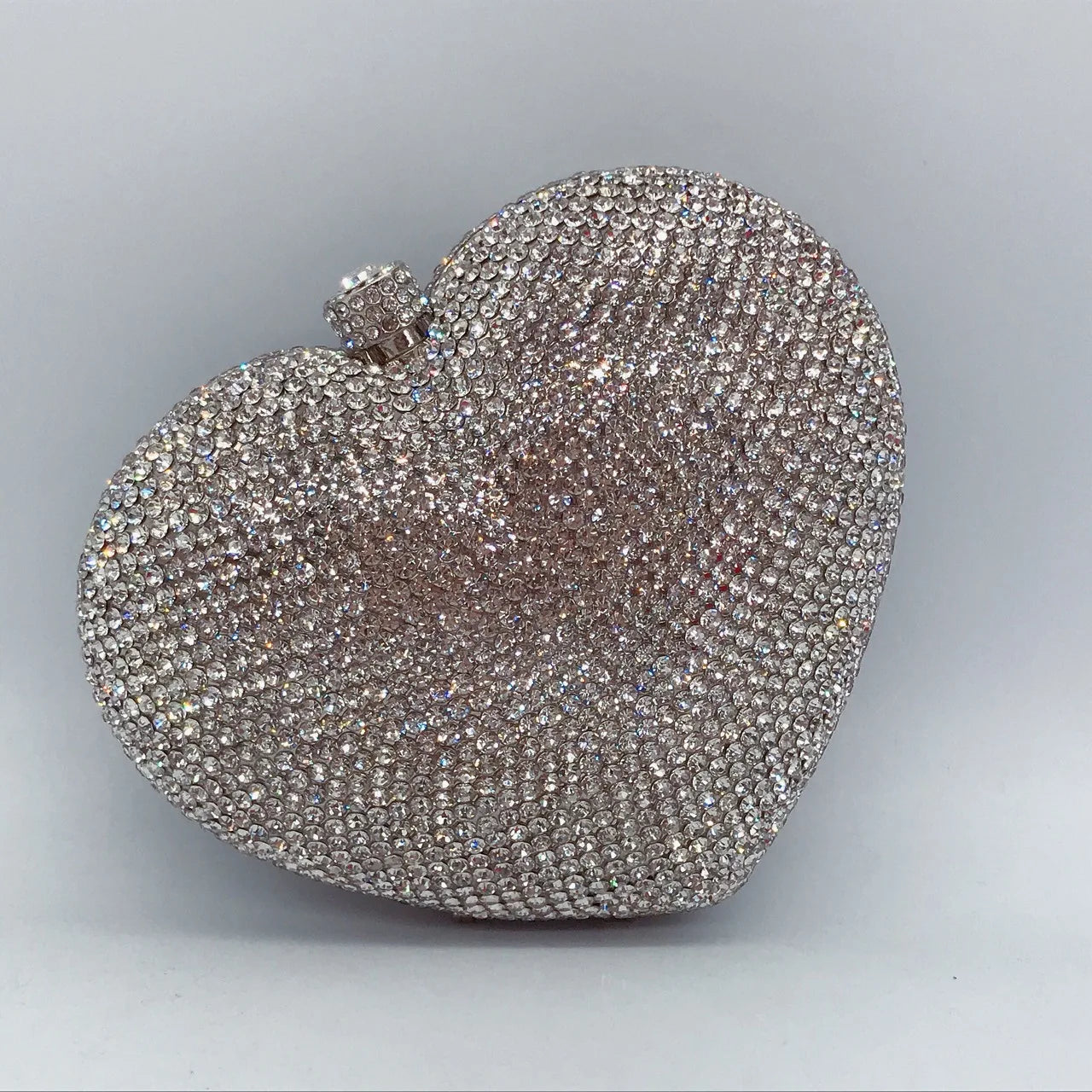 Heart-Shaped Crystal Evening Clutch