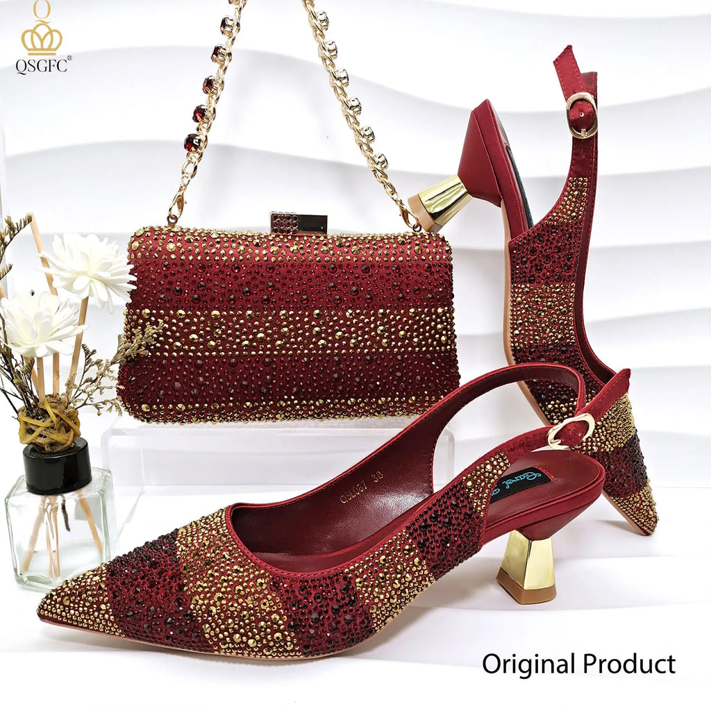 Rhinestone Shoe & Bag Set