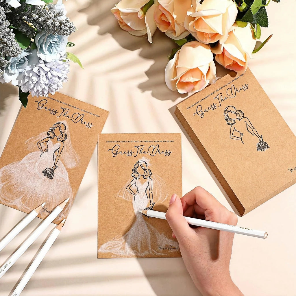 20pcs/set Guess the Dress Bridal Shower Games for Guests, Wedding Shower Games Cards, Fun Wedding Party Supplies Games Ideas
