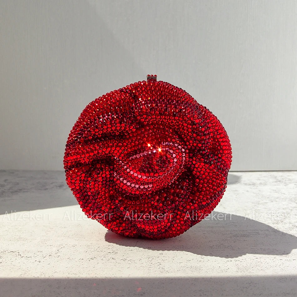 Rose-Shaped Flower Evening Clutch