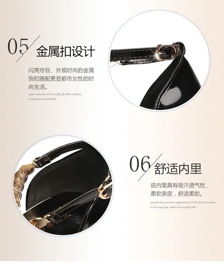 2025 Zapatos De Mujer Women Fashion Sweet Pointed Toe Buckles Strap Stiletto Heels Lady Cool Red Party Heel Shoes White Heels