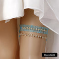 Efily Rhinestone Wedding Garter Jewelry Silver Color Crystal Bridal Lace Garter Suspenders for Party Dresses Bridesmaid Gift