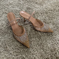 Rhinestone Mesh Slingback Bridal Heels