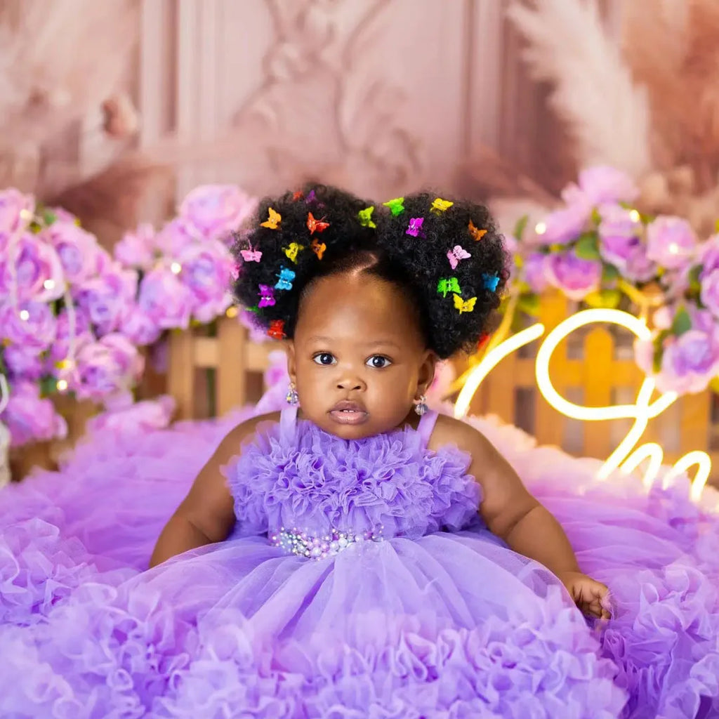 Tiered Pearl Flower Girl Dress