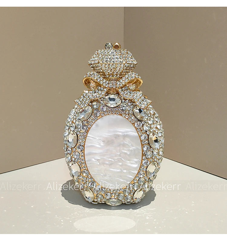 Perfume Bottle Crystal Evening Clutch