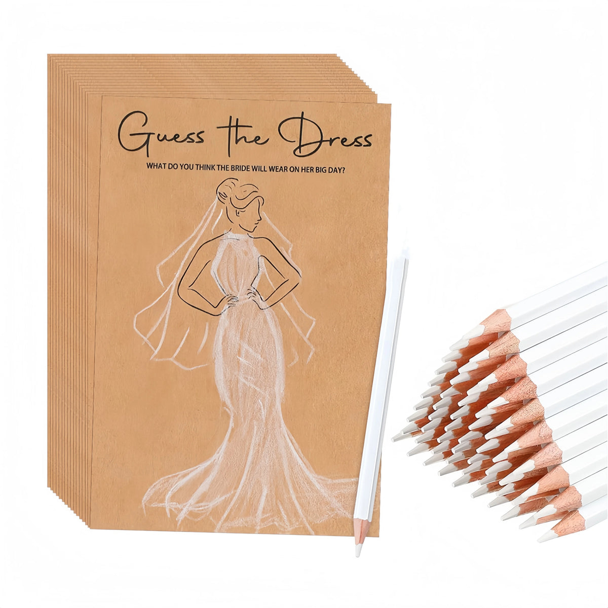 20pcs/set Guess the Dress Bridal Shower Games for Guests, Wedding Shower Games Cards, Fun Wedding Party Supplies Games Ideas