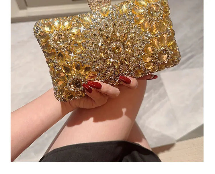 Choice Rhinestone Beaded Clutch Evening Bag Women Wedding Party Purse Evening Banquet Bag European Exquisite Bridal Purse para