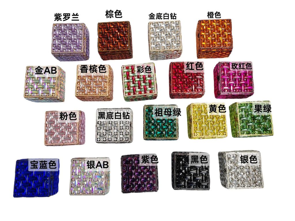 XIYUAN Green/Red Glass Clutch Diamond Women Box Handbgs Pink/Yellow Evening Purses Crystal Pouch Bags Fushcia Party Bridal Purse