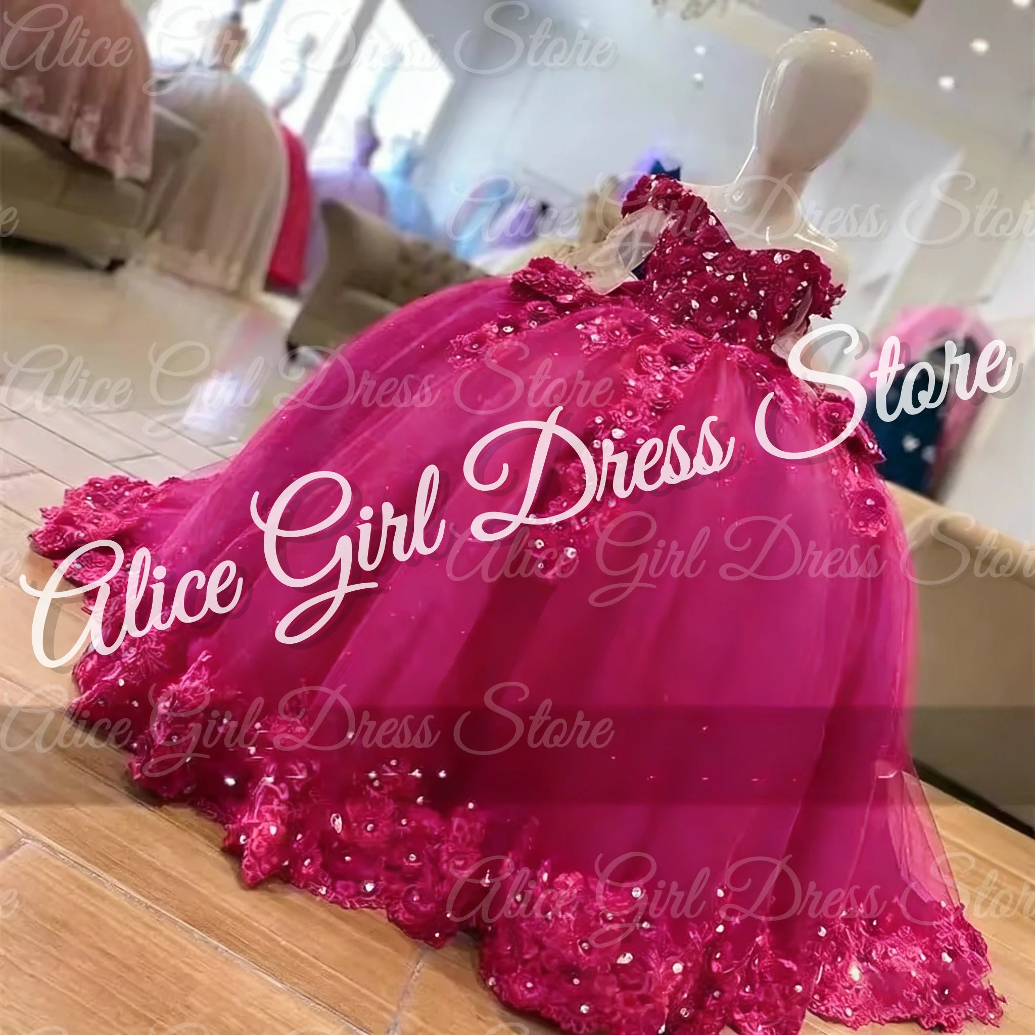 Crystal Lace Flower Girl Dress