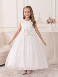 Girls Wedding White Dress Puffy Gauze Skirt Flower Children's Skirt Bridesmaid Evening Dress