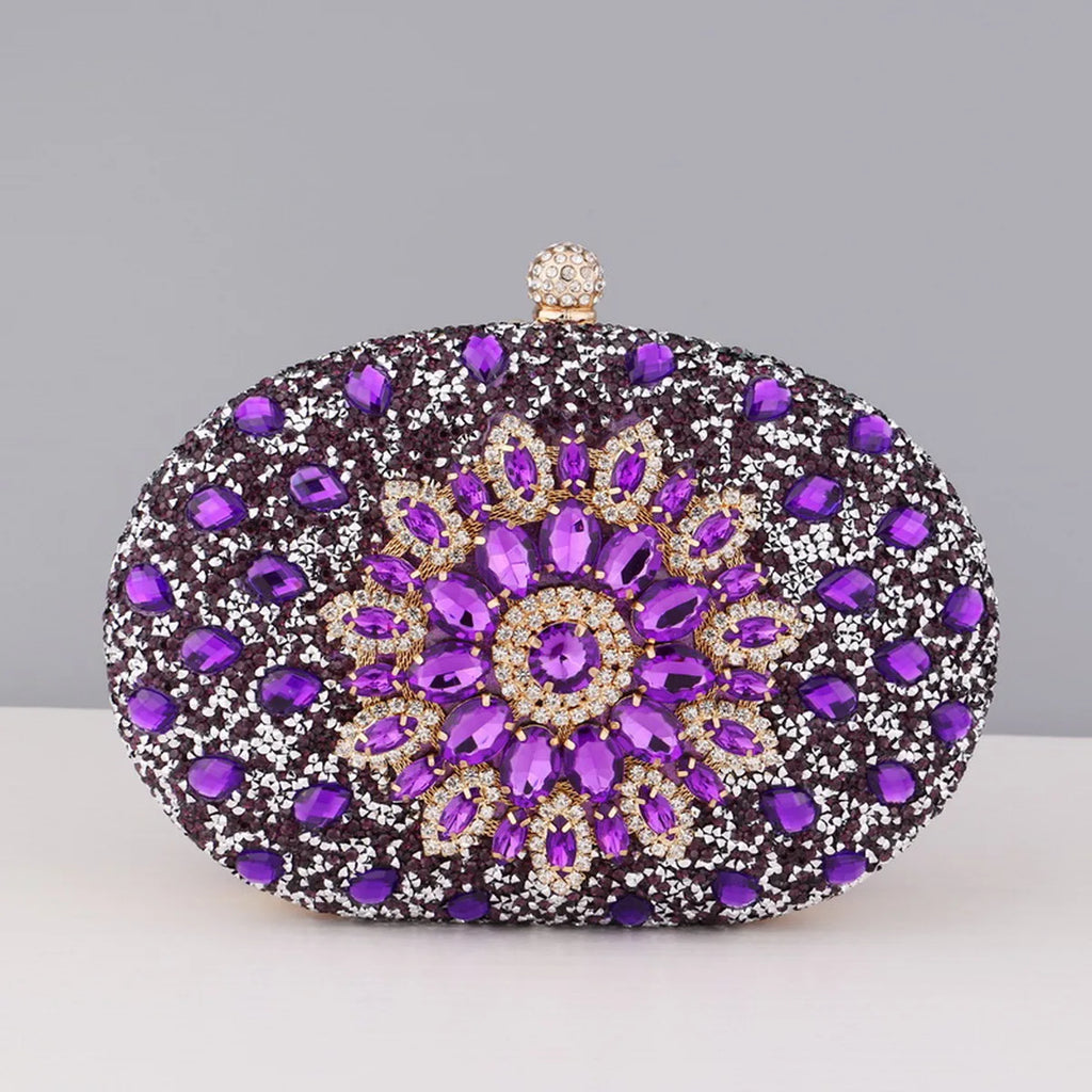 Flower Rhinestone Evening Clutch