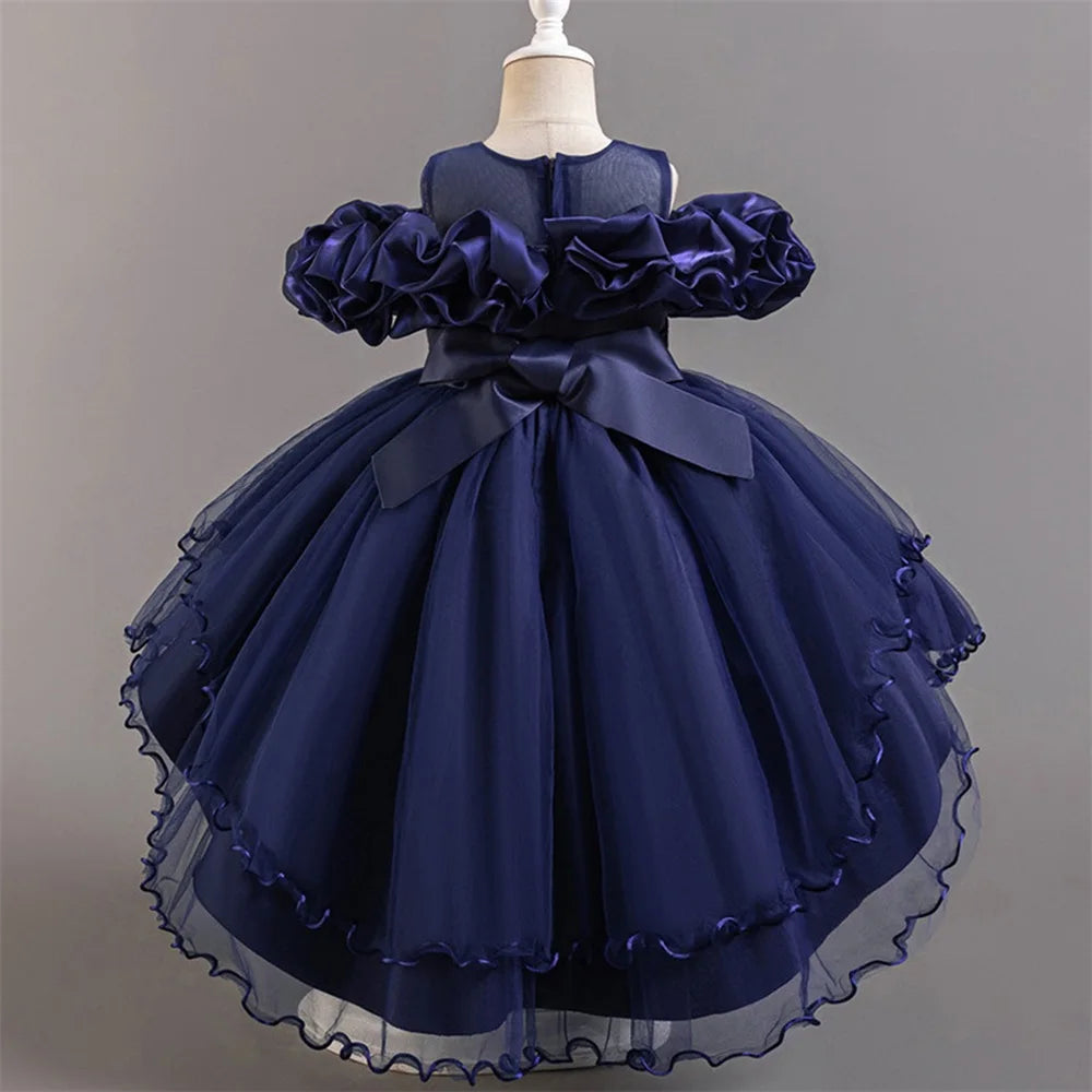 Pink Tulle Princess Flower Girl Dress