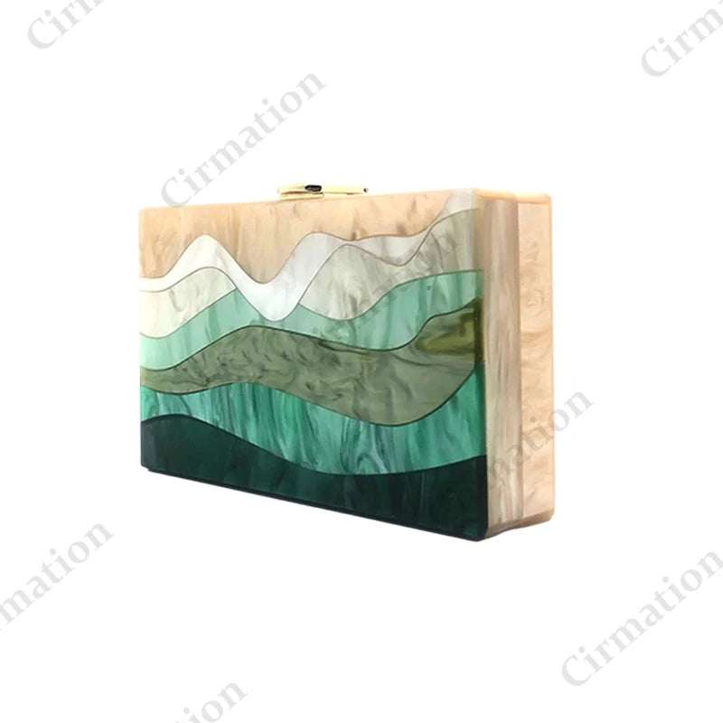 Acrylic Evening Bag Brand Luxury Designer Women New Handbags Boho Bridal Clutch Party Fashion Wallet Elegant Shoulder Crossbody