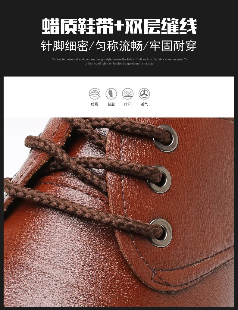 Mens Formal Business Oxford Shoes Classic Leather Dress Shoes for Wedding and Office