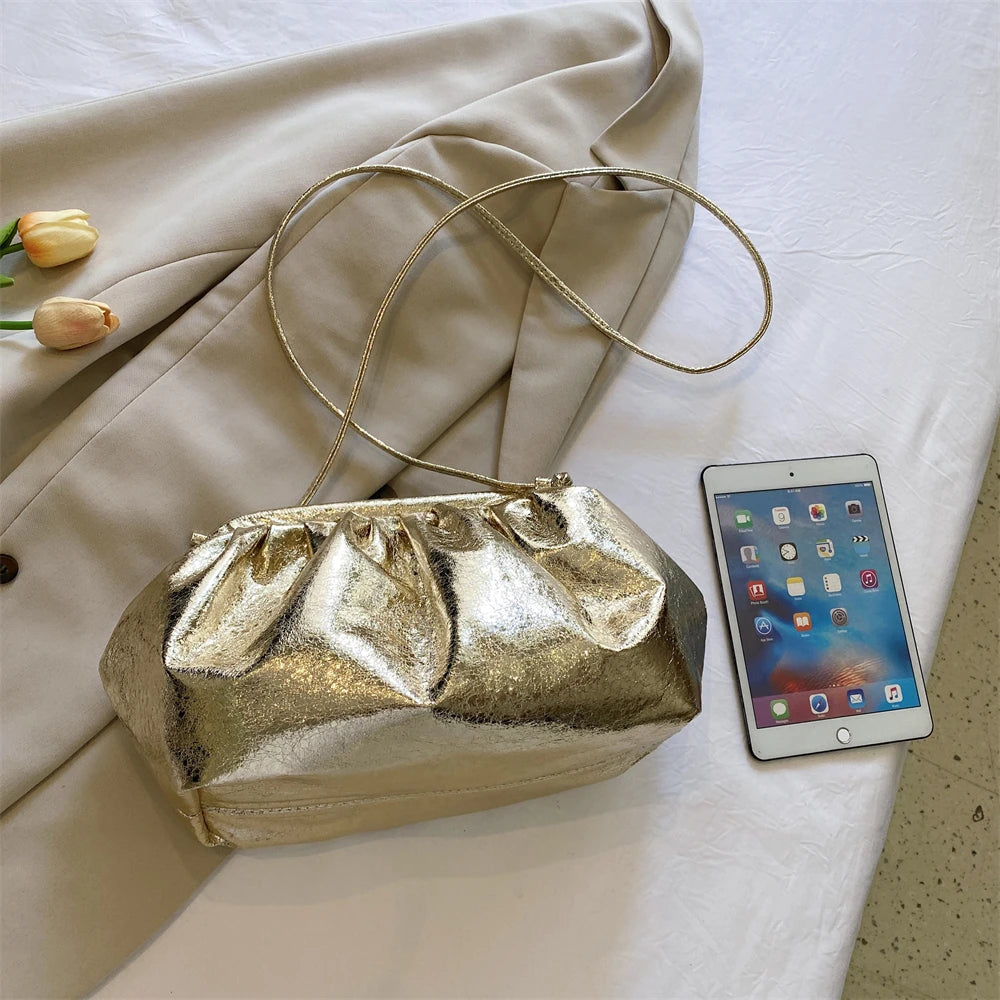 Golden Crossbody Evening Clutch