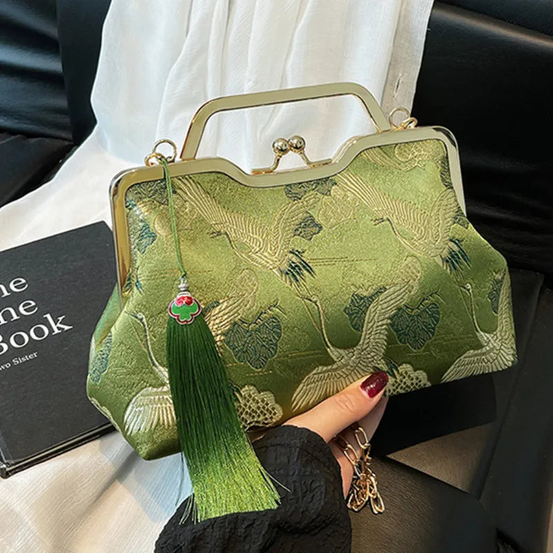 Vintage Tassel Shoulder Clutch
