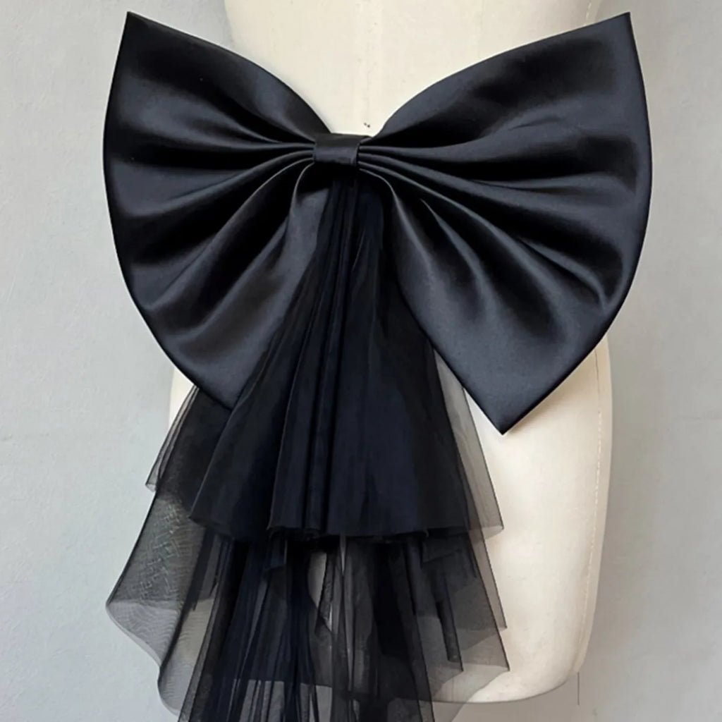 Detachable Satin & Tulle Bow Bridal Belt