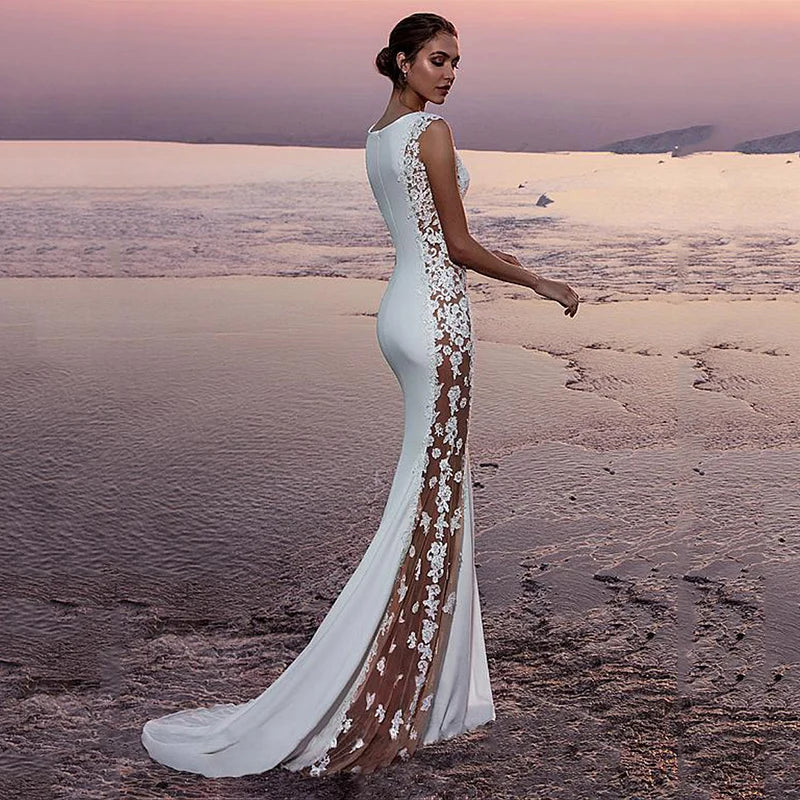 Fitted Ivory Lace Bridesmaid Gown