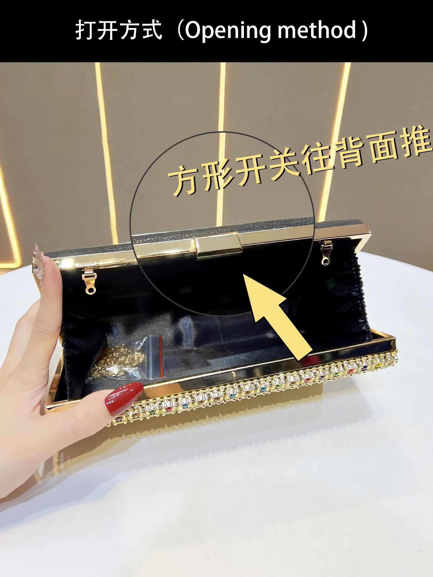 women's clutch exquisite fashion dinner  celebrity rhinestone chain portable women's crossbody women's bag