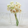 24Pcs Bride Handmade Bouquet Artificial Rose Flowers Wedding Bridesmaids Photography Props Home Decoration Mini Lotus Bouquet