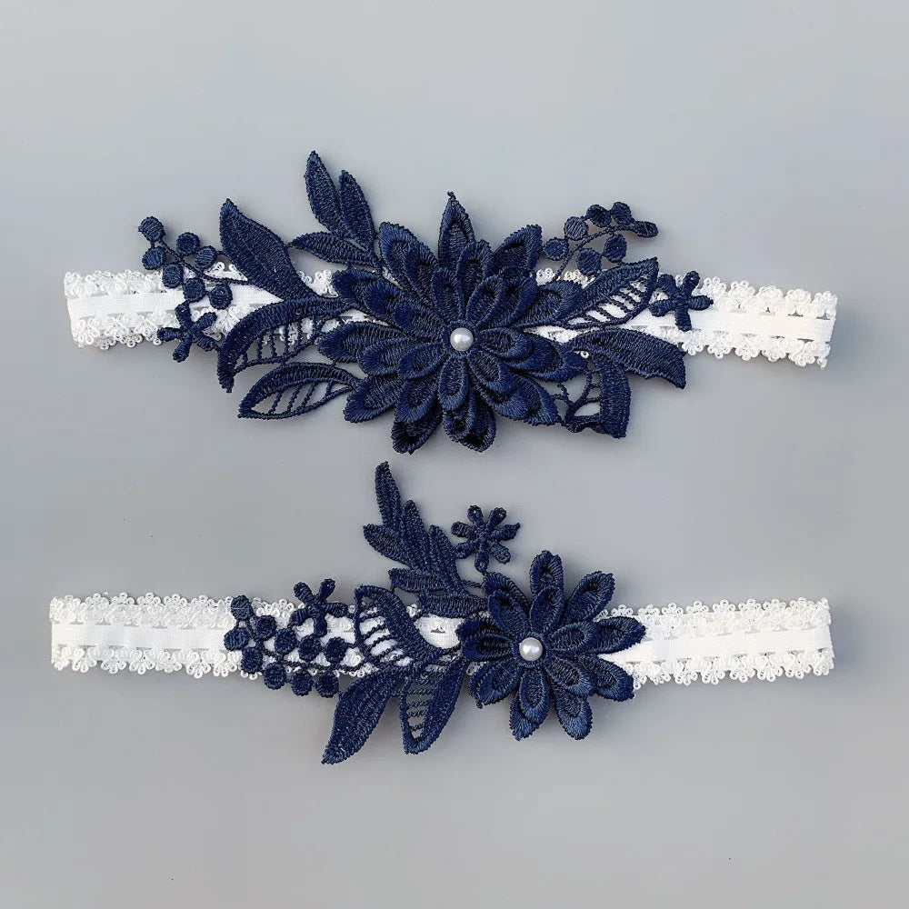 Floral Embroidered Lace Bridal Garter