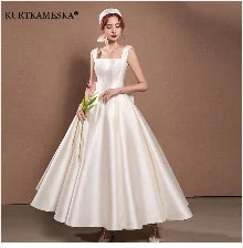 White Satin Embroidered Lace Backless Dress