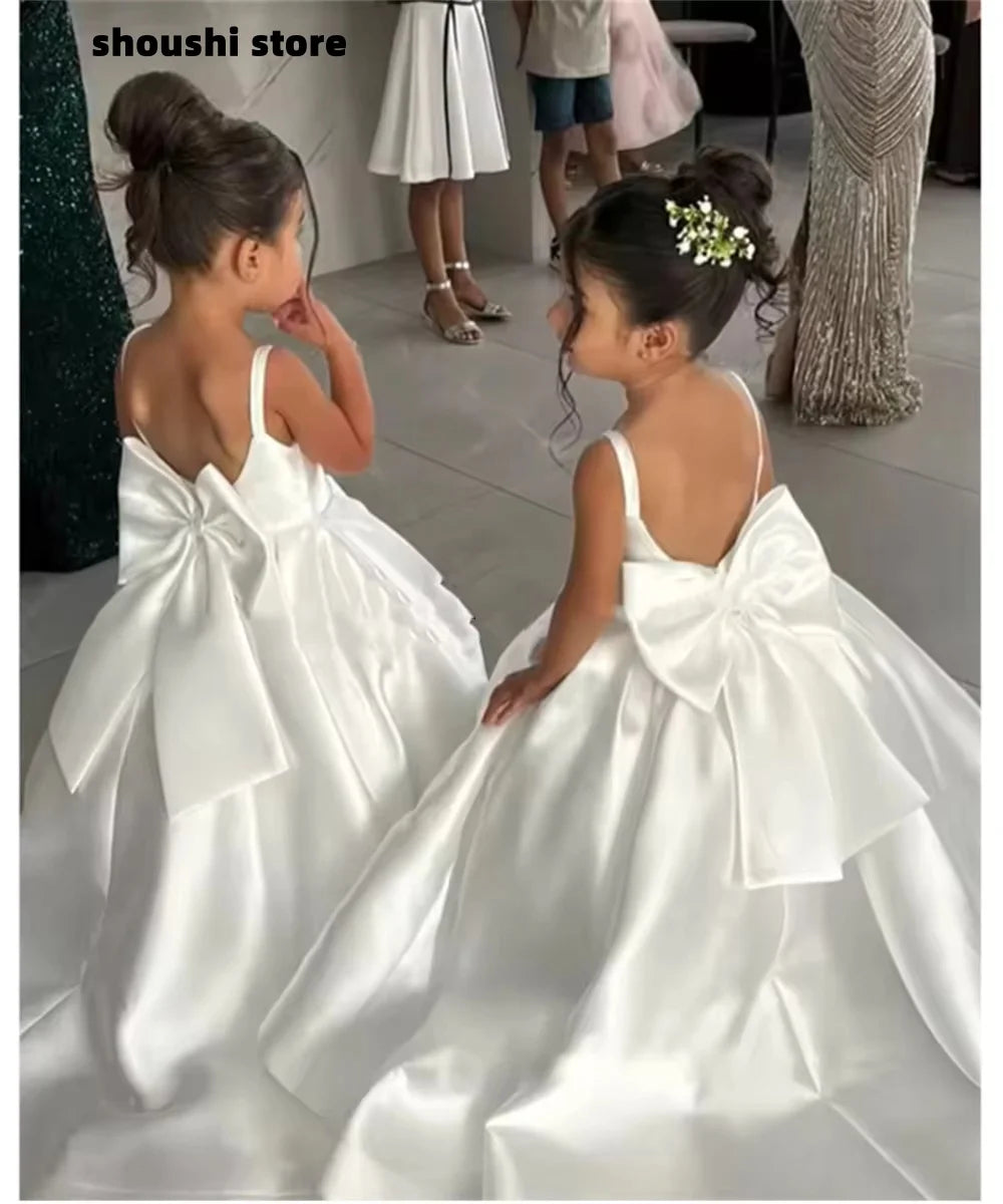 Mermaid Bow-Strap Flower Girl Dress