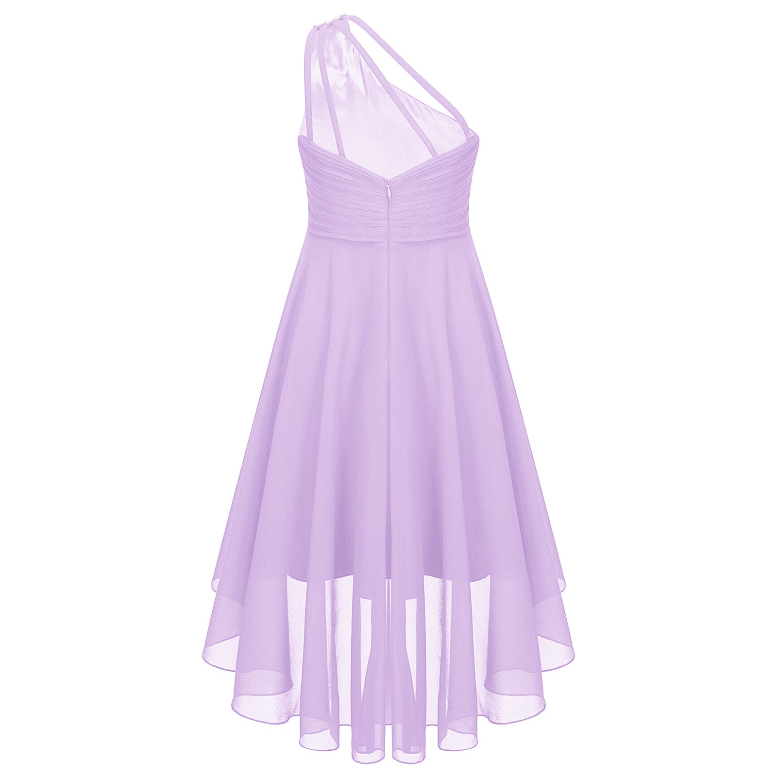 Kids Wedding Flower Girls Dress Shiny Beaded One Shoulder Chiffon Princess Dress Elegant Evening Pageant Birthday Party Gown