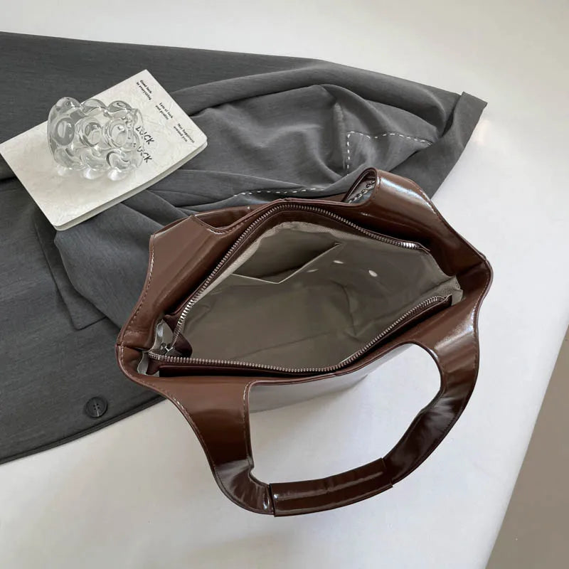 Red Wedding Purse Fashion Handbag Clutch Women Korean Style Solid PU Leather Shoulder Bag Designer Bucket Tote Lady Commute Bag