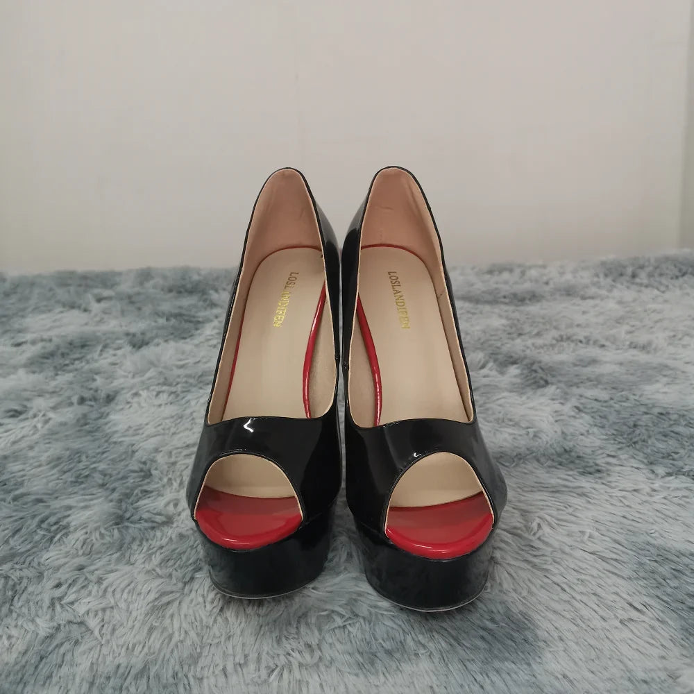 Peep-Toe Platform Stiletto Heels