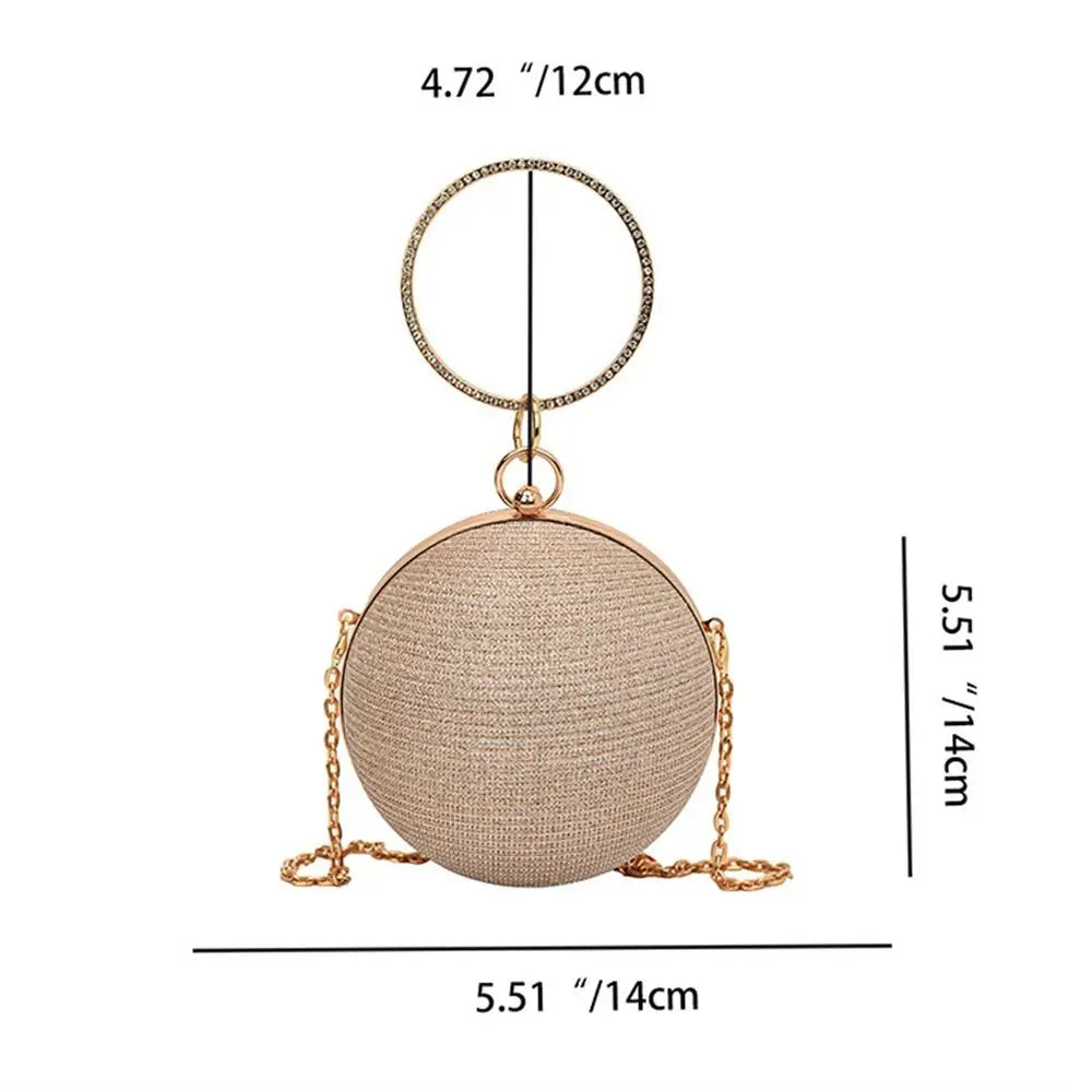 Circular Silk Rhinestone Banquet Clutch