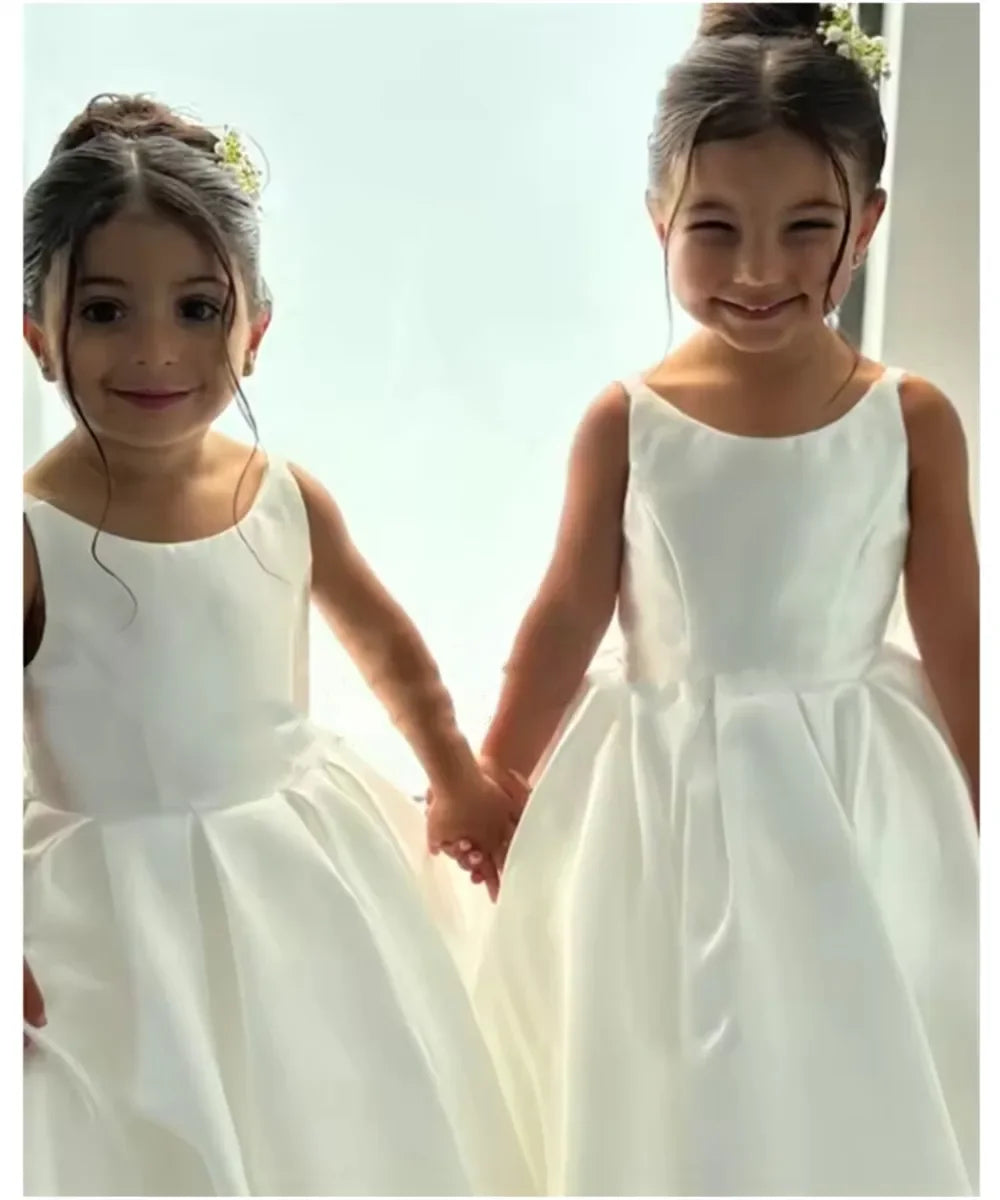 Mermaid Bow-Strap Flower Girl Dress