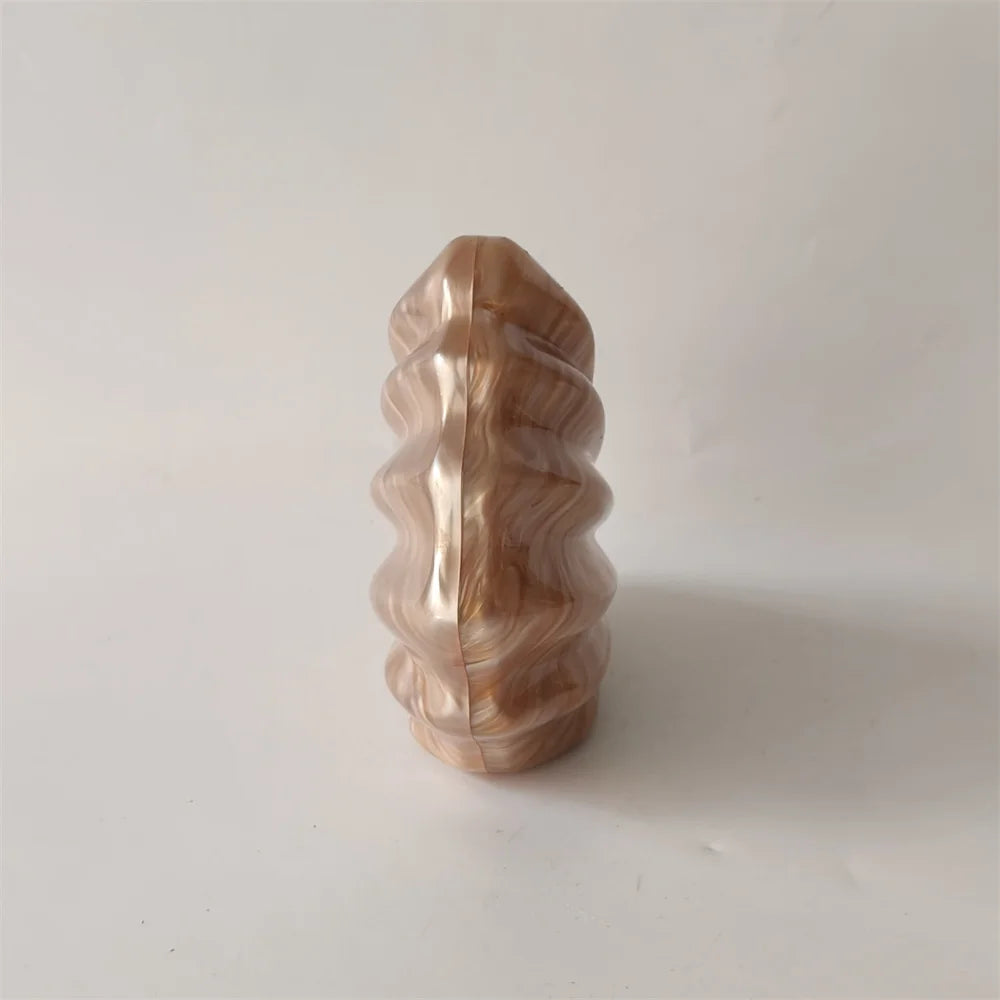 Shell Marble Pearl Box Clutch