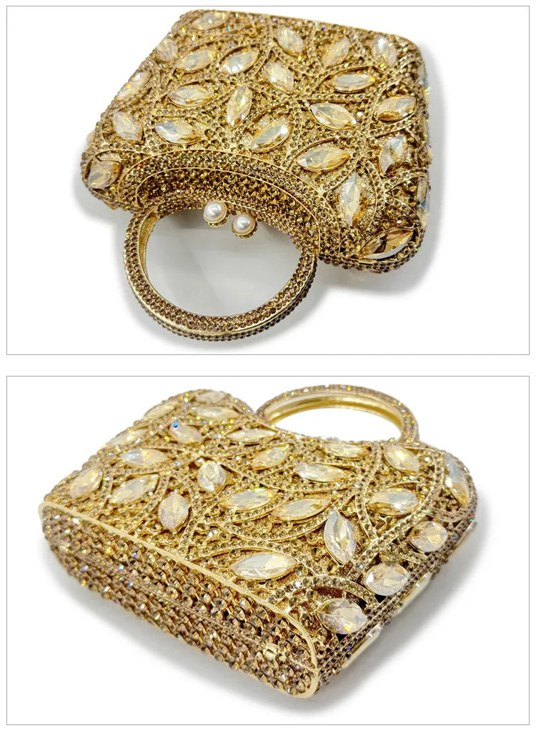 Luxury Bridal Wedding Dress Purses Women Crystal Handbags Rhinestone Party Prom Evening Clutches Minaudiere Clutch Bag