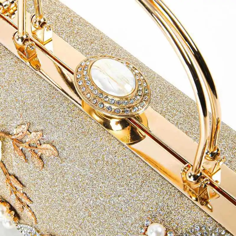 2024 New Arrival Flower Crystal Wedding Bridal Clutch Purse Luxury Designer Women's Dinner Party Cocktail Handbags Diamond Bags