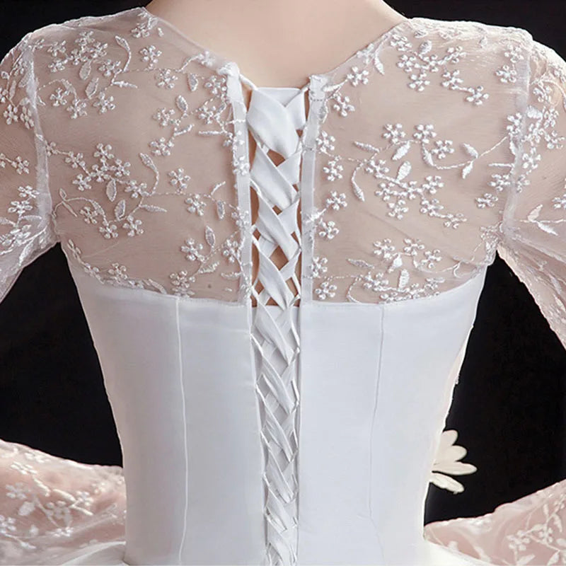 GIYSILE Boho Wedding Dress New Fantasy Lace Bridal Main Marriage Dresses French  Floor Length Wedding Dress Vestidos De Novia