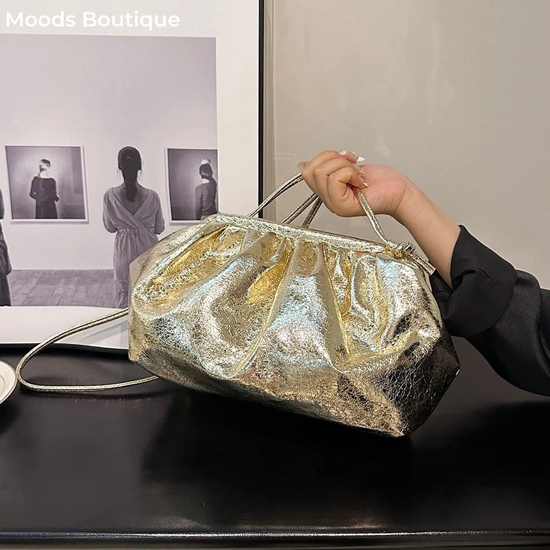 Golden Crossbody Evening Clutch