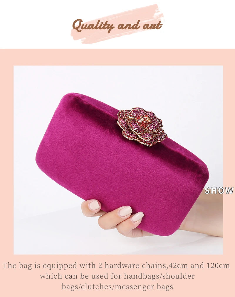 Fuzzy Tote Bag Bridal Party Clutch For Women Luxury Yellow Handbags Wedding Flannel Small Designer Bags Diamond Flower Purses