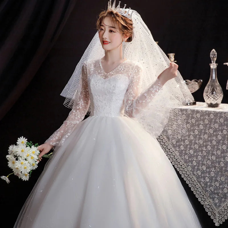 GIYSILE Boho Wedding Dress New Fantasy Lace Bridal Main Marriage Dresses French  Floor Length Wedding Dress Vestidos De Novia