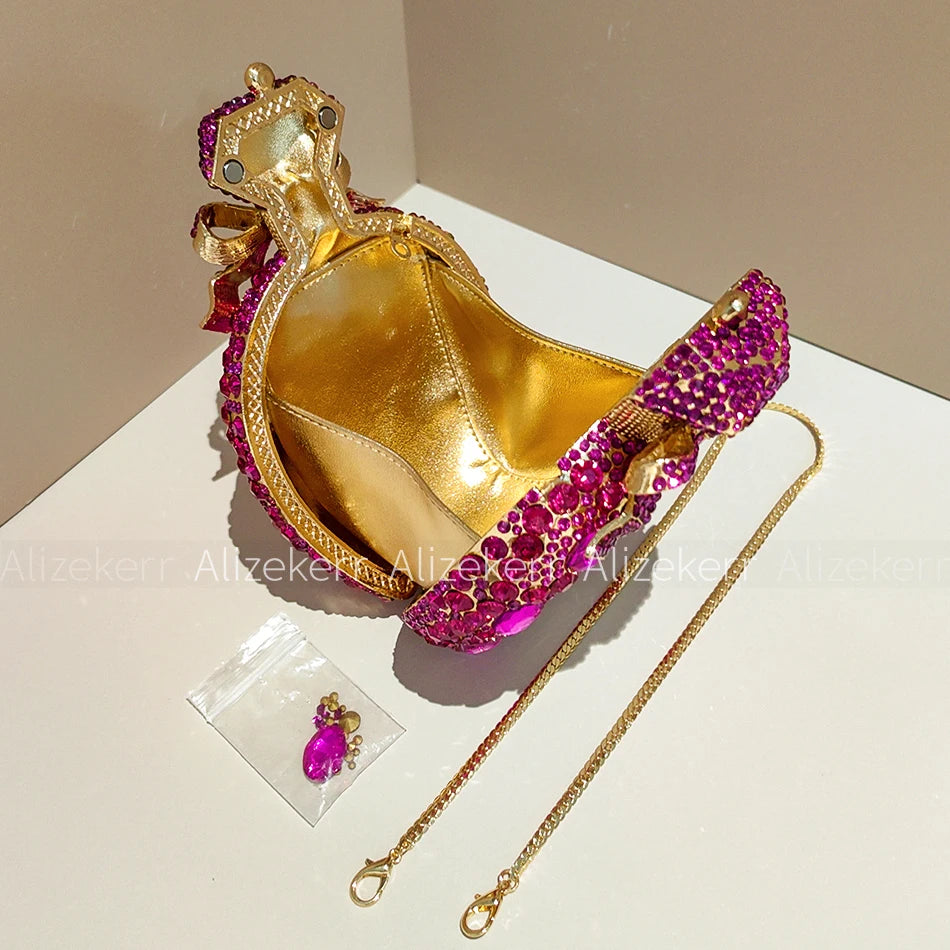 Perfume Bottle Crystal Evening Clutch