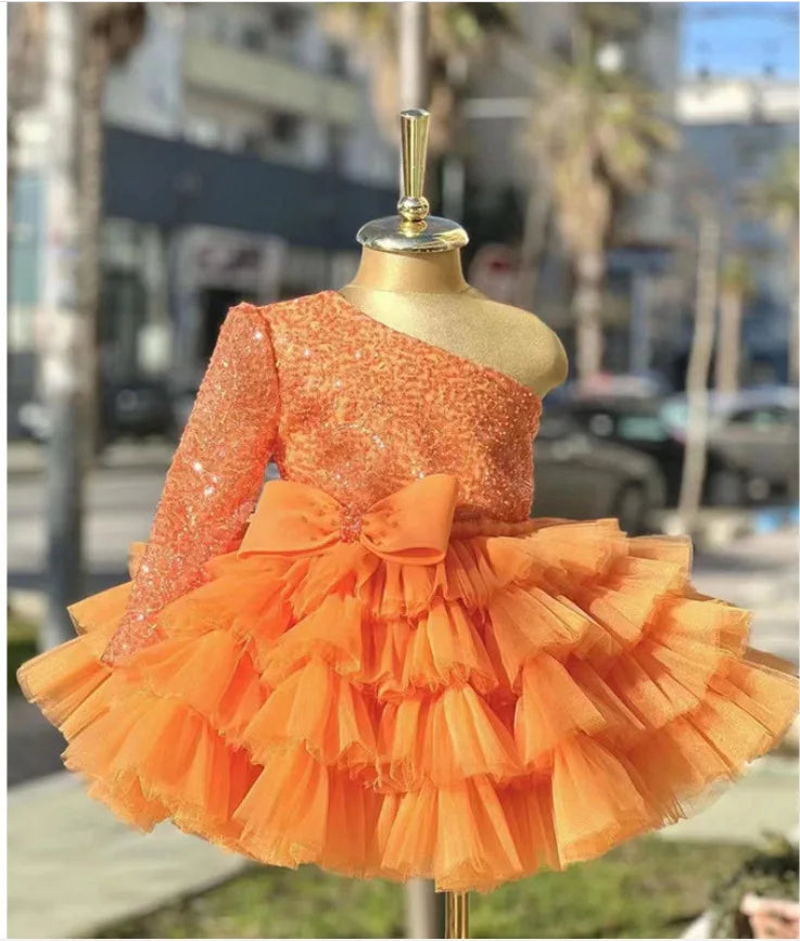 Sequined Ball Gown Flower Girl Dress