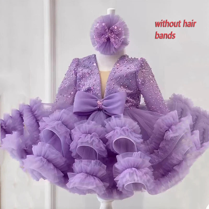 Sequined Ball Gown Flower Girl Dress