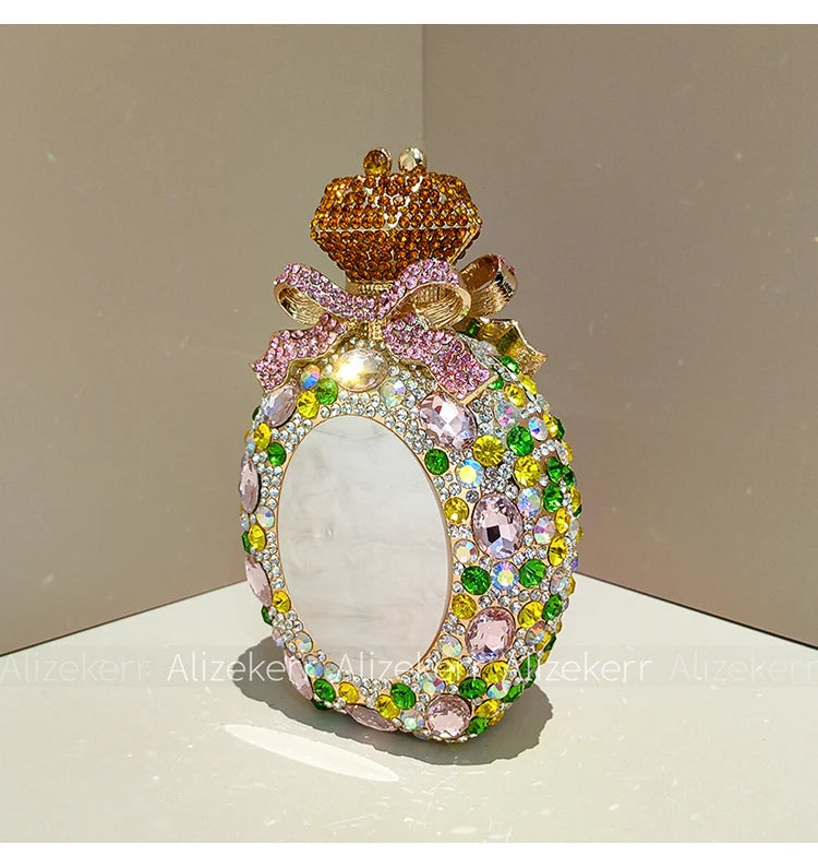 Perfume Bottle Crystal Evening Clutch