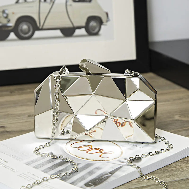 Fashion Silver Clutch Mini Bridal Purse For Wedding Bridal Metal Party Perfect Dinner Banquet Best Gift For Women Bags