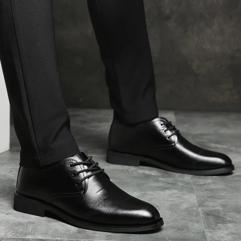Mens Formal Business Oxford Shoes Classic Leather Dress Shoes for Wedding and Office