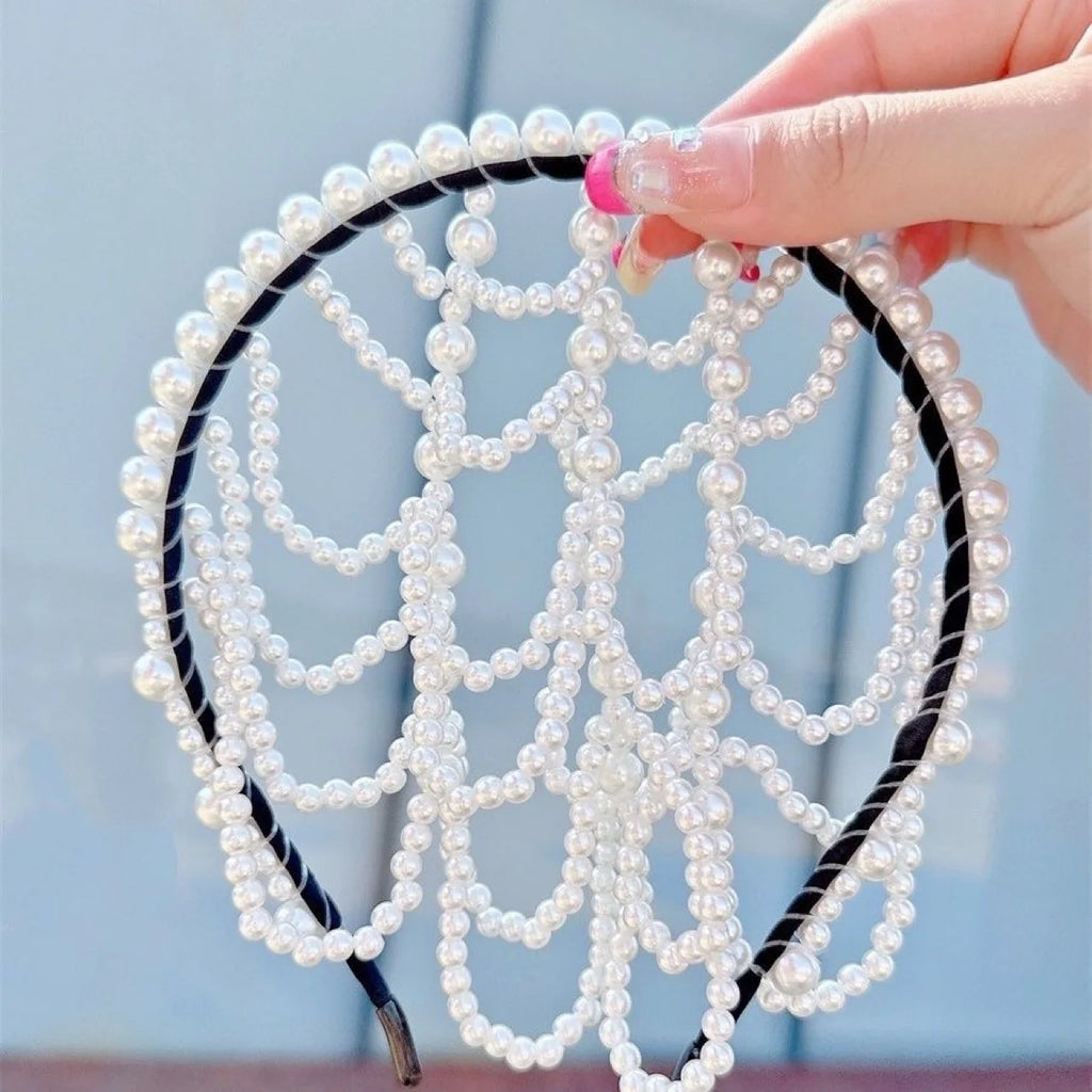2026 Fashionable And Sweet Bridal Headpiece Accessory - Hairband Tassel Headband With Pearl Forehead Decoration