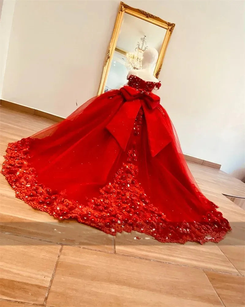Crystal Lace Flower Girl Dress