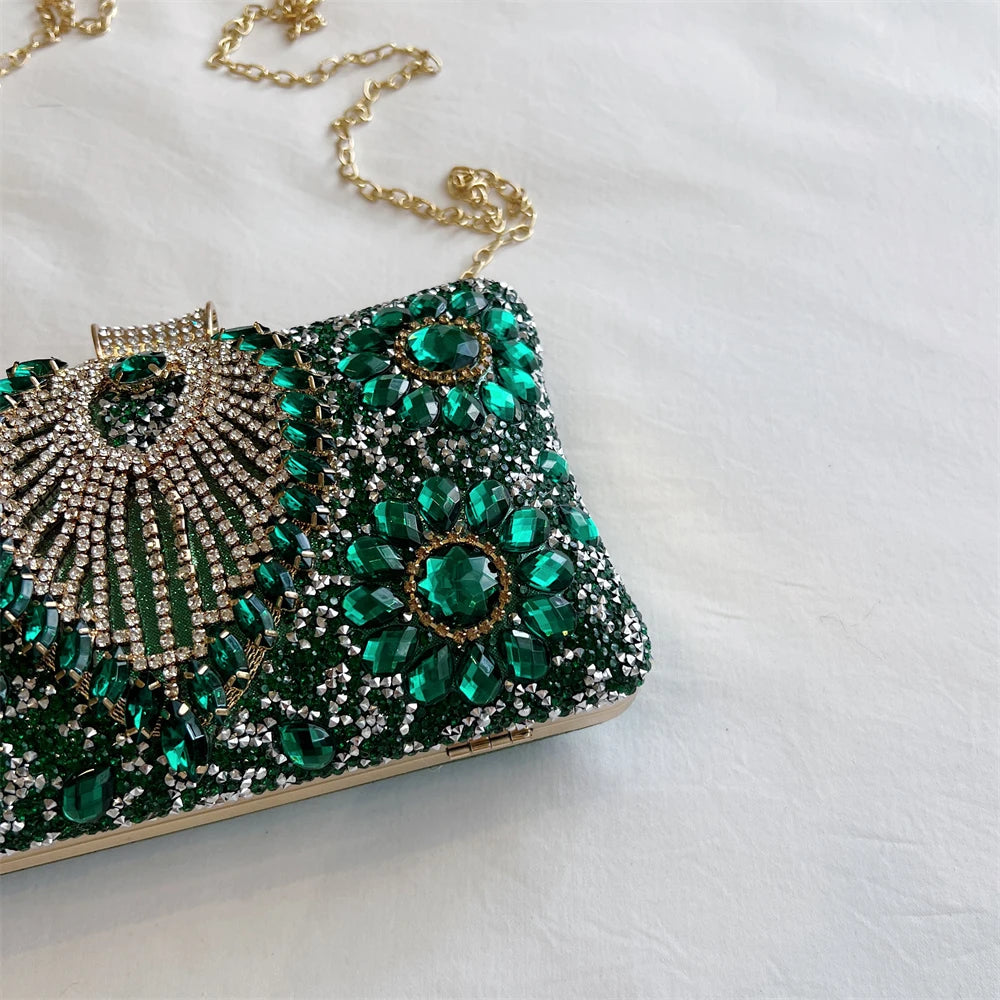 Rhinestone Gemstone Crossbody Clutch